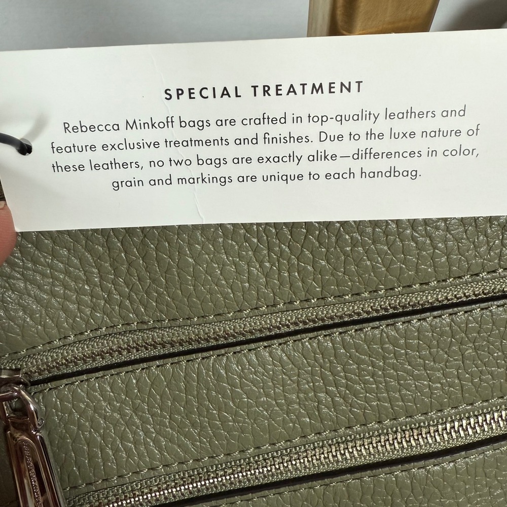Rebecca Minkoff Thyme Leather Mini 5 Zip Crossbody Bag Silver Tone Hardware NWT - Picture 12 of 16